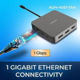 Adesso 11 in 1 USB C Multiport Docking Station Dual Display HDMI USB 3.2 PD 100W RJ45 3.5mm Jack Peripheral Lock Compatible with Windows Mac Made in Taiwan TAA Compliant AUH-4051-TAA