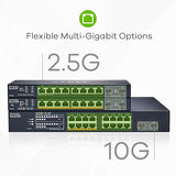 Zyxel 16-Port 2.5 Multi-Gig Switch | Cloud/Smart managed | PoE++ @180W | 8 x PoE++ (60W) | 2 x 10G SFP+ | Rack mount [XMG1915-18EP] 16-Port | SPF+ | 180W PoE++