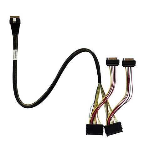 HighPoint Technologies TS8i-8639-060 - SFF-8654 to U.2 SFF-8639 NVMe Cable with a 15-pin SATA Power Connector