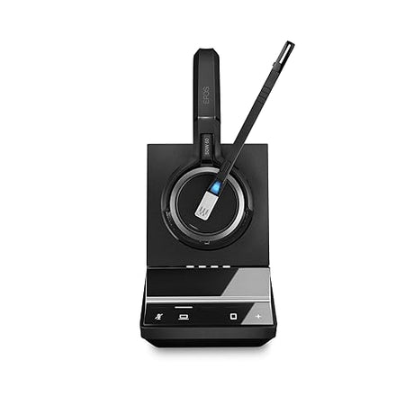 Sennheiser SDW 5063 (506588) - Double-Sided (Binaural) Wireless DECT Headset for PC/Softphone Connection Dual Microphone Ultra Noise Cancelling, Black
