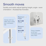 Elgato Clamp for Key Light Neo – Edge-Mounted Desk Stand, Adjustable Height & Tilt, Headset Holder, Clean White