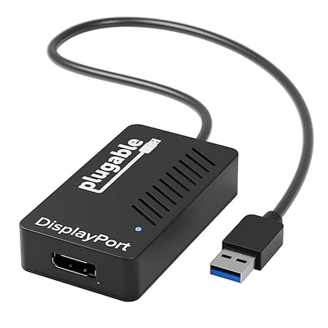Plugable USB 3.0 to DisplayPort 4K DisplayLink Video Graphics Adapter for Multiple Monitors up to 3840x2160 Supports Windows, Mac, and ChromeOS