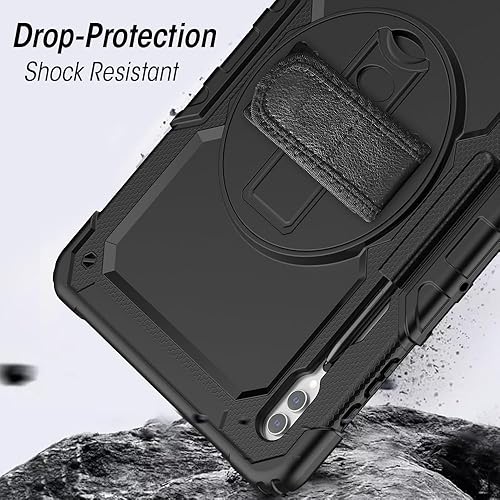 AMZER TUFFEN Multilayer Case with 360 Degree Rotating Kickstand with Shoulder Strap, Hand Grip for Samsung Galaxy Tab S7/S8/S9 5G 11/S9 FE 5G 10.9/S10 11 X710/X716B/X510/X516B