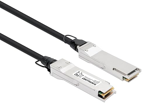 Intellinet QSFP+ 40G Passive DAC Twinax Cable QSFP+ to QSFP+ 1m MSA Compliant for Maximum Compatibility Direct Attach Copper AWG 30 Black