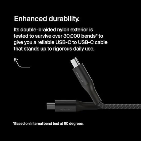 Belkin BoostCharge USB-C to USB-C Power Cable (1M, 3.3ft), Fast Charging Cable with 240W Power Delivery, USB-IF Certified, Compatible with MacBook Pro, Chromebook, Samsung Galaxy, iPad, & More - Black 1M Black