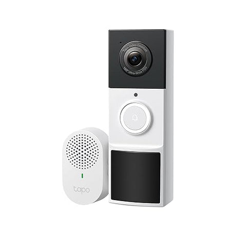 TP-Link Tapo Smart Video Doorbell Camera Wireless with Chime, 2K with Full Color Night Vison & Spotlights, No Monthly Fee, Ring Call, 160° Ultra-Wide View, Free AI Detection, Local Storage (Tapo D210) Battery Only, 2K 3MP