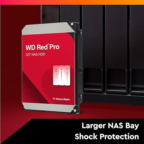 Western Digital 20TB WD Red Pro NAS Internal Hard Drive HDD - 7200 RPM, SATA 6 Gb/s, CMR, 512 MB Cache, 3.5 - WD202KFGX