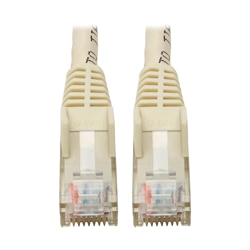 Tripp Lite Cat6 GbE Gigabit Ethernet Snagless Molded Patch Cable UTP White RJ45 M/M 6in 6 Inch