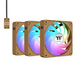 Thermaltake CT140 EX Reverse ARGB Sync PC Cooling Fan 3 Pack, 500~1800 RPM, 5V Mobo Sync, 16.8 Million Colors 9 LEDs, MagForce 2.0 Connectors, Hydraulic Bearing, Gravel Sand, CL-F228-PL14GS-A