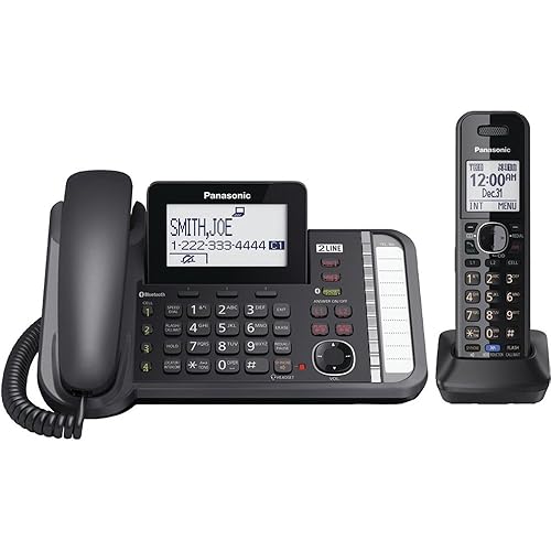Panasonic KX-TG9581B Link2Cell DECT_6.0 1-Handset 2-Line Digital Cordless Phone Corded/Cordless + Link2Cell
