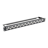 Tripp Lite N254-024-6A-of 24-Port Cat6a Cat6 Cat5e Feed-Through Patch Panel Offset with Cable Management Bar RJ45 Ethernet 1URM TAA 24-Port Cat6a (Offset & Cable Management)