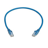 Tripp Lite Cat6 RJ45 PoE Gigabit Ethernet Cable, 1.6 Feet / 0.5 Meters, Flame-Resistant LSZH Jacket, Blue Snagless, Power Over Ethernet, Male-to-Male, Patch LAN Cord, (N201L-0P5M-BL)
