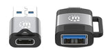 Manhattan 2 Piece Set: USB-C to USB-A Adapter & USB-A to USB-C Adapter