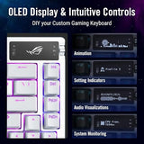 ASUS ROG Azoth Wireless Mechanical Gaming Keyboard – 75% TKL, Tri-Mode Connectivity, Hot Swappable Pre-lubed ROG NX Storm Clicky Switches, PBT Keycaps, RGB, OLED Display, PC/Mac Support - White NX Storm Clicky Switch Storm Switch-Refined clicky White