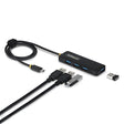StarTech.com 4-Port USB-C Hub, 5Gbps, Bus Powered, USB-C to 4X USB-A Mini Hub, Extra Long 2ft/61cm Host Cable, PCR Plastic