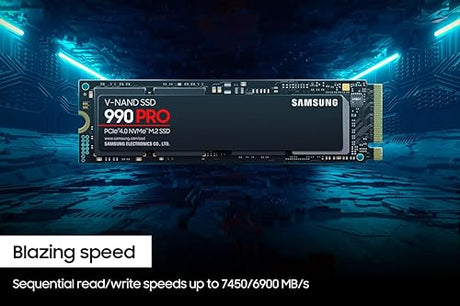 SAMSUNG 990 PRO SSD 4TB PCIe 4.0 M.2 Internal Solid State Hard Drive, Fastest for Gaming, Heat Control, Direct Storage and Memory Expansion for Video Editing, Graphics, MZ-V9P4T0B/AM [Canada Version] 4TB 990 PRO