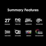MSI MAG 276CF E20 27-inch 1920 x 1080 (FHD) Gaming Monitor, 200Hz, Adaptive-Synch, HDMI, DisplayPort, VESA Mountable, Tilt, Height Adjustable, Speaker, 0.5ms, Black