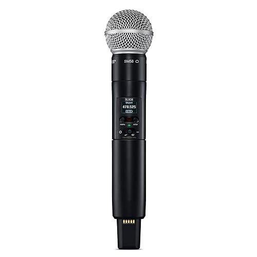 Shure SLXD24D/SM58 Dual Channel Digital Wireless Microphone System - Includes Two SLXD2 Handheld Transmitters with SM58 Vocal Mic Capsules, SLXD4D Rack Mount Receiver | G58 Band (SLXD24D/SM58-G58)