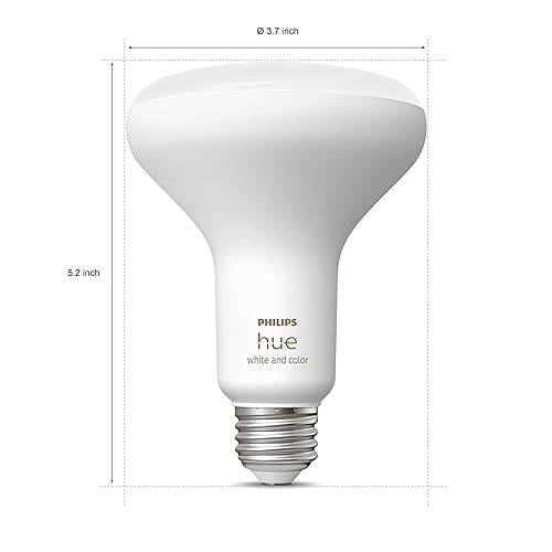 Philips Hue White and Colour Ambiance BR30 LED Smart Bulb, Bluetooth & Zigbee, (Hue Hub Optional), for recessed cans and downlights, voice activated with Alexa, A Certified for Humans Device