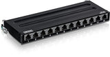 TRENDnet 12-Port Cat6A Shielded Patch Panel, 10G Ready, Cat5e,Cat6,Cat6A Compatible, Metal Housing, Color-Coded Labeling For T568A And T568B Wiring, Cable Management, Wall Mountable, Black, TC-P12C6AS 12 port Cat6A