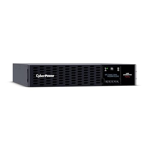 CyberPower PR2200RTXL2UACN Smart App Sinewave UPS Battery Backup and Surge Protector, 2200VA/2200W, 8 Outlets, 2U Rack/Tower, Pre-Installed RMCARD205, EBM Option, Built-in Cloud Monitoring