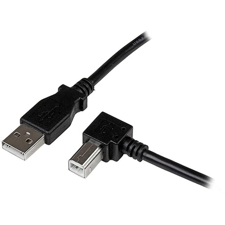 StarTech.com 1m USB 2.0 A to Right Angle B Cable Cord - 1 m USB Printer Cable - Right Angle USB B Cable - 1x USB A (M), 1x USB B (M) (USBAB1MR) Right Angled Connector 3 ft / 1m