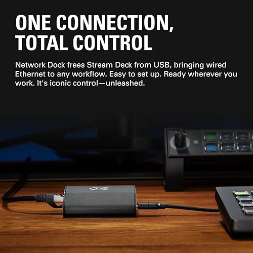 Elgato Network Dock for Stream Deck – Wired Ethernet Adapter, PoE or USB Powered, Easy On-Device Setup, Mounts to Desk, Wall, or SDXL Stand, for Studio, Broadcast, Events