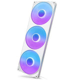 NZXT F420 RGB Core - 420mm Single-Frame Fan Unit with 3 x 140mm RGB Fans - Speed & Lighting Control - High Static Pressure & Airflow - Fluid Dynamic Bearings - 8 aRGB LEDs Per Fan - White 420mm Single Frame White