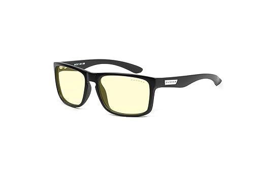 Gunnar Gaming and Computer Eyewear - Intercept - Reading Strength + 1.0, Frame Colour: Onyx, Lens Tint: Amber (Blocks 65% Blue Light & 100% UV Light)- Blue Light Blocking Glasses - Patented lens, Onyx Frame, One Size