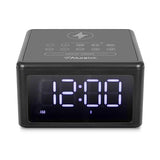 Aluratek Wireless Charging (5W) Clock Radio, FM Radio w/Bluetooth Speaker, USB Charging Port (ABQC02F)