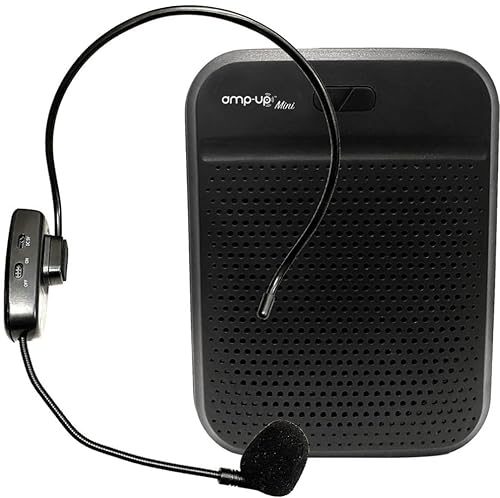 HamiltonBuhl PA-25E Amp-Up Mini Personal UHF Voice Amplifier with Wireless Microphone, 5W Speaker Driver, 649.0MHz~699.5MHz Frequency Range, Manual-Channel Connecting, Up to Approx. 150 ft