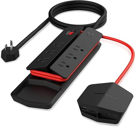 Monster Power Center Vertex Surge Protector with Detachable USB Power Strip, Surge Protector Power Strip - 6 AC Outlets, 2 USB-A Ports &1 USB-C Port