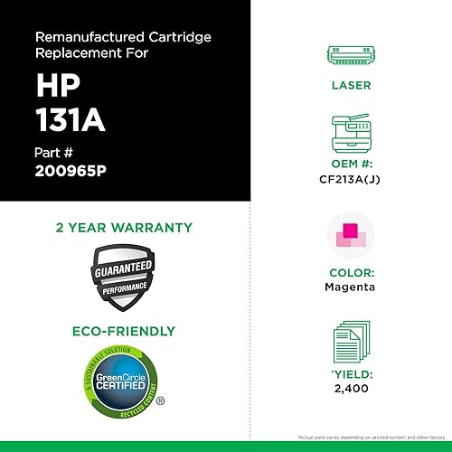 Clover Remanufactured Extended Yield Toner Cartridge Replacement for HP CF213A | Magenta