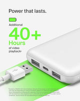 Belkin Portable Charger, USB-C Power Bank 10k w/ 1 USB-C Port and 2 USB-A Ports with USB-A to USB-C Cable for iPhone 16, 16 Plus, 16 Pro, 16 Pro Max, Samsung Galaxy S24, & More - White