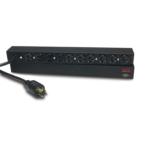 APC Rack Mount PDU, Basic 100V-120V/20A, (10) Outlets, 1U Horizontal Rackmount (AP9564) Basic 20A Horizontal Mount