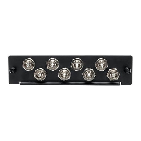 Tripp Lite Toolless Pass-Through Fiber Adapter Patch Panel, High-Density, MMF/SMF 8 ST Simplex Connectors, Black (N492-08S-ST)