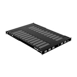 IOGEAR 1U Adjustable Depth Vented Rack Shelf – Heavy Duty Steel, 330 lb Capacity, 19.5–38.3 Depth, 27.5 Shelf, TAA Compliant — GRSH01