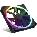 NZXT F140 RGB Fans - RF-R14DF-B1 - Advanced RGB Lighting Customization - Whisper Quiet Cooling - Twin (RGB Fan & Controller Included) - 140mm Fan - Black Black 140mm Twin Pack Fans