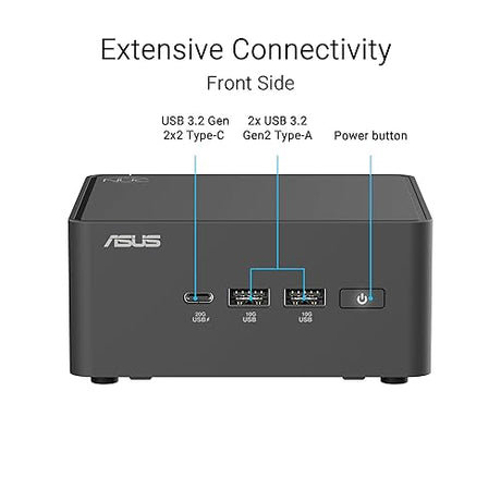 ASUS NUC 15 Pro Tall Barebones Mini PC with Intel Series 2 Core Ultra 7 255H, up to 96GB DDR5 RAM, Dual Storage, Thunderbolt™ 4, Wi-Fi 7 & Bluetooth 5.4, Toolless Chassis Access, VESA Mount Included