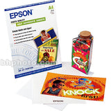 Epson S041106 Photo Quality Self-Adhesive Sheets, A4 Size (8.3x11.7), 10 Sheets Ink One Size