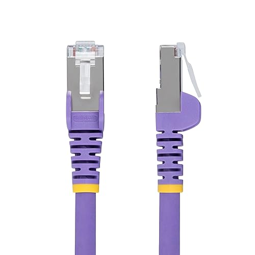StarTech.com 6in Purple CAT6a Ethernet Cable, Snagless RJ45, 10GbE, 100W PoE++, S/FTP, 500MHz, 27AWG Pure Bare Copper, LSZH