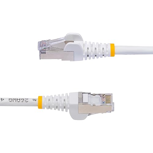 StarTech.com 1ft White CAT8 Ethernet Cable, Snagless RJ45, 25G/40G, 2000MHz, 100W PoE++, S/FTP, 26AWG Pure Bare Copper, LSZH