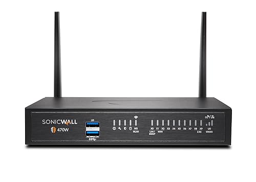 SonicWall TZ470W Wireless SecureUpgradePlus | 2YR Advanced Edition | TZ470W Gen7 Firewall with 2 Year Advanced Protection Service Suite | Multi-Gig Wi-Fi Unit for SMB/Branch Networks (02-SSC-6809)