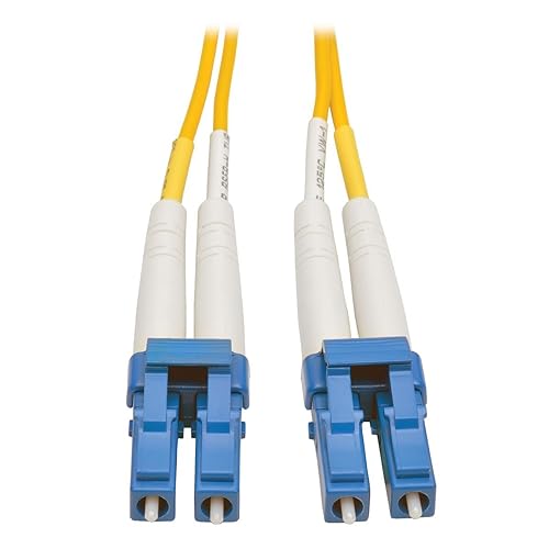 Tripp Lite Duplex Singlemode 9/125 Fiber Patch Cable, LC/LC Connectors, Male-to-Male, Up to 10 Gbps Transfer Speeds, Yellow, 3 Feet / 1 Meter, Lifelong Warranty (N370-01M)