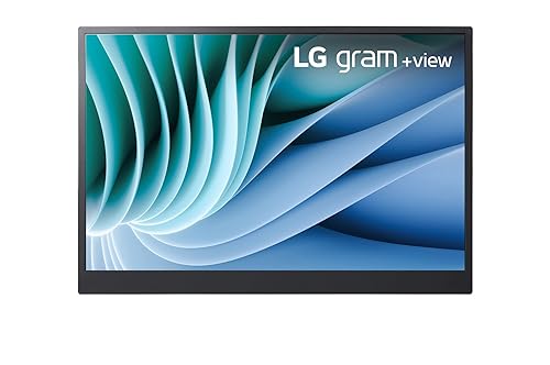 Lg Gram 16-inch +View Portable Monitor with USB Type-C, DCI-P3 99% (Typ.), Auto Rotate, Two-Way Supported Folio Cover
