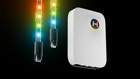HYTE LS30 qRGB Light Strips & Nexus Portal NP50 Bundle - Digital Immersion Lighting - 1000mm (2 Pack) - Black 2 pack with NP50