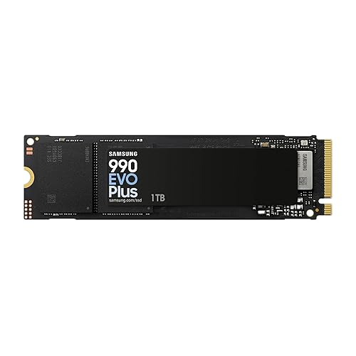 Samsung 990 EVO Plus - 1TB PCIe Gen4. X4 / Gen5. X2 NVMe 2.0 - M.2 Internal SSD, Speed Up to 7,150MB/s, Upgrade Storage for PC/Laptops, HMB Technology and Intelligent Turbowrite (MZ-V9S1T0B/AM)