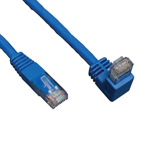 Tripp Lite Cat6 Gigabit Molded Patch Cable (RJ45 Right Angle Down M to RJ45 M) Blue, 3-ft.(N204-003-BL-DN) 3 feet Right Angle Down
