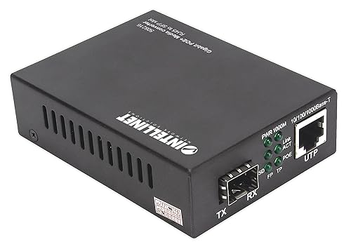 Gigabit PoE+ Media Converter 1 x 1000Base-T RJ45 Port to 1 x SFP Port, PoE+ Injector