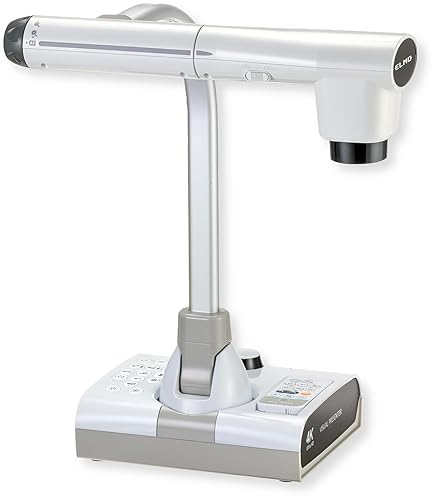 Elmo 1380 Model TT-12G Interactive Document Camera, 4K Ultra HD, 12MP 1/2.3 Image Sensor, 12x Optical Zoom, 16x Digital Zoom, Built-in SD Card Slot, Multiple Outputs, Replaced 1378 Model TT-12F